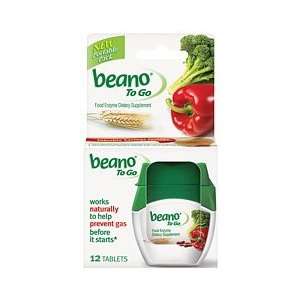 Beano To Go Natural Anti Gas Dietary Supplement Tablets 12 