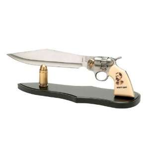   Fury Sporting Cutlery Wyatt Earp Gun Knife, w/Stand: Home Improvement
