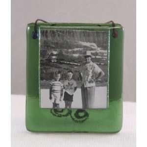  Olive Green Fused Glass Frame by Bill Aune Home & Garden