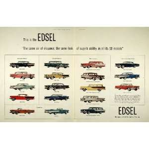  1957 Ad Ford Edsel Eighteen Models Automobiles Corsair 