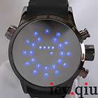   White Magic Mirror Blue LED Circle Sport Rubber Lover Couple Watch