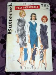 Vtg 1950s Butterick MAD MEN Pencil Dress Pattern Sewing  
