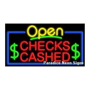  Open Checks Cashed Neon Sign