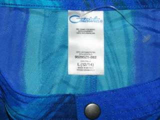 New Ladies CATALINA Blue cover up swim shorts L 12  14  