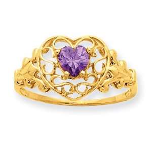  14k Amethyst Birthstone Ring Jewelry