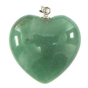  24mm green aventurine heart pendant bead