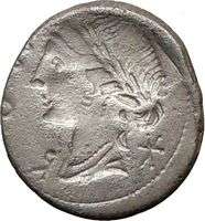 Mn. Aemilius Lepidus,114/113 BC.Silver denarius brockage.ROMA.Ex Mark 