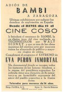 BAMBI, original 1942 Spanish Herald, mint WALT DISNEY  