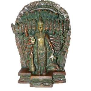  Hindu Gods Standing Brass Vishnu Statue Preserver 