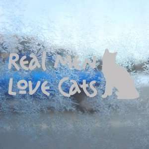  Real Men Love Cats Gray Decal Car Truck Window Gray 
