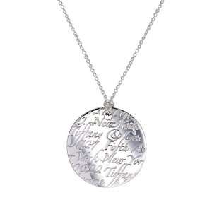   Tiffany & Co. Sterling Silver Notes Round Pendant Necklace S: Jewelry