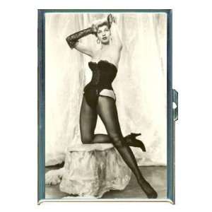 Vintage Burlesque TALL Girl ID Holder, Cigarette Case or Wallet MADE 