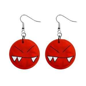  ANGRY FACE CARTOON Dangle Earrings Jewelry 1 inch Buttons 