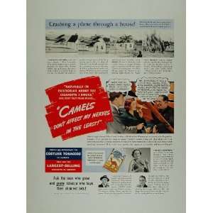   Ad Camel Cigarettes Stunt Pilot Frank Frakes Crash   Original Print Ad