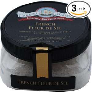 Caravel Gourmet Sea Salt, French Fleur De Sel, 4 Ounce (Pack of 3 