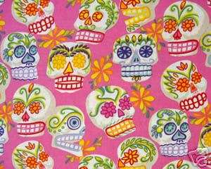 W44 DAY OF THE DEAD SUGAR SKULL Quilt Cotton Fabric  
