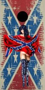 Cornhole Board Decals and Vinyl Graphics Confederate Flag Girl  
