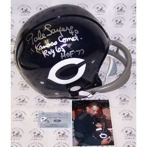  Signed Gale Sayers Helmet   Authentic with RK 