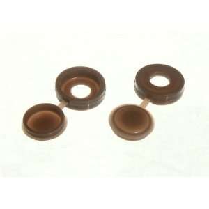 SCREW CAP CUP WASHER HINGED COVER BROWN FOR No. 6 & 8 SCREWS ( pack 