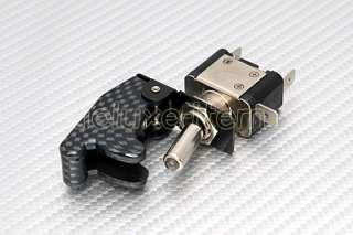 CARBON FIBER BLUE LIGHT LED AIRCRAFT TYPE TOGGLE SWITCH  