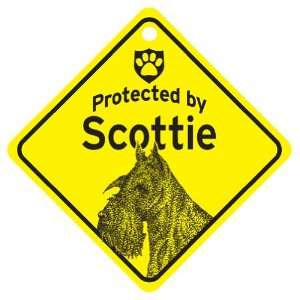  Scottie Protected By Dog Sign and caution Gift Pet 