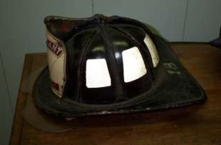   Cairns & Brother Leather Fireman Fire Helmet Lieutenant Quincy Ma FINE