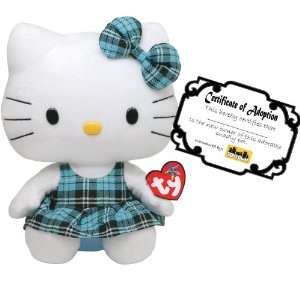  Hello Kitty Aqua Plaid Dress with Adoption Certificate 