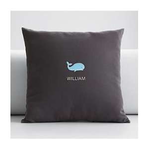  personalized throw pillow cover with whale patch