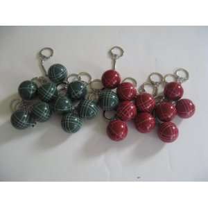  Bocce Ball Key Chains   Combo 20 pack wih 10 reds and 10 
