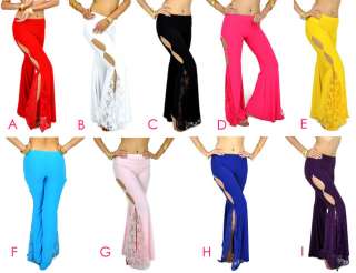 2pcs Belly Dance yoga 9 styles Flank Openings Lace Trousers Pants