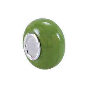  Kera Lime Green Glass Bead/Sterling Silver Arts, Crafts 