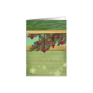  to a valued employee, business christmas card, fir cone, 3 