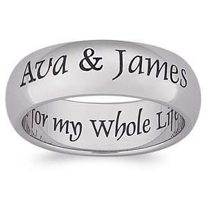   Stainless Steel Laser Top Engraved My Whole Heart Band Jewelry
