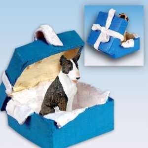    Bull Terrier Blue Gift Box Dog Ornament   Brindle: Home & Kitchen