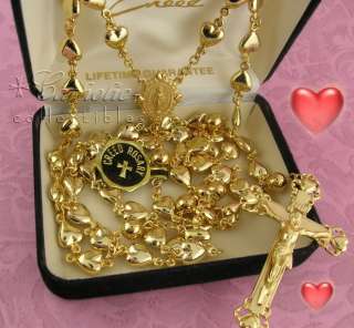 CREED Custom Rosary GOLDEN HEARTS Sterling AWESOME  
