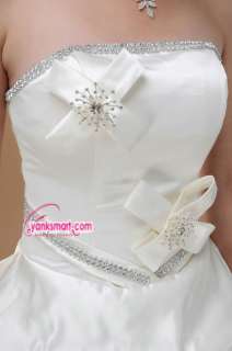 Thick stain princess panniers bra style white rice elegant wedding 