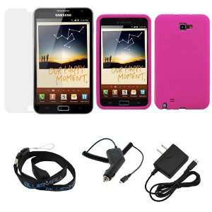  GTMax Hot Pink Skin Rubber Soft Silicone Case + Clear LCD 