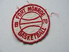   MONROE DATED 1970 42 YR OLD VTG BASKETBALL SCHOOL TEAM RARE OLD PATCH