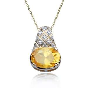  18k Yellow Gold Plated Sterling Silver Citrine 14x10mm and 