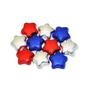Chocolate Foil Stars Red Silver & Blue Grocery & Gourmet Food