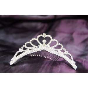  Princess Bridal Wedding Tiara Crown with Crystal Heart 