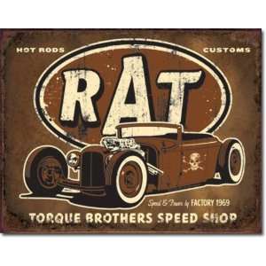  Torque   Rat Rod Metal Tin Sign 16W X 12.5H