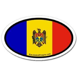 Moldova MD Flag Car Bumper Sticker Decal Oval