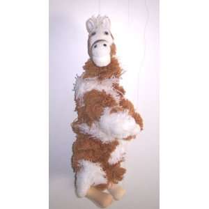  Horse Yarn Puppet Dancing Marionette   Brown/White Paint 