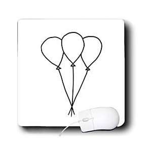     Three Balloons Outline Art Drawing   Mouse Pads Electronics