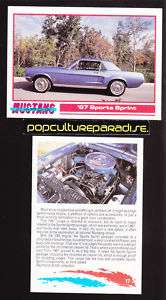 1967 FORD MUSTANG SPORTS SPRINT Car Picture TRADE CARD  