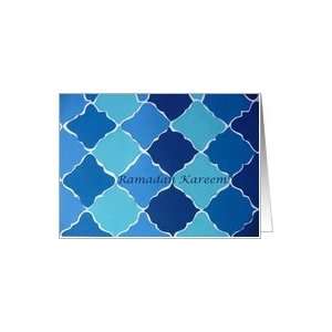  Arabic Ramadan Kareem, Blue Mosaic Card Health & Personal 