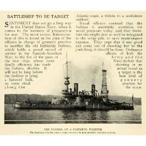  1913 Print Indiana United States Navy Ship Gunnery 