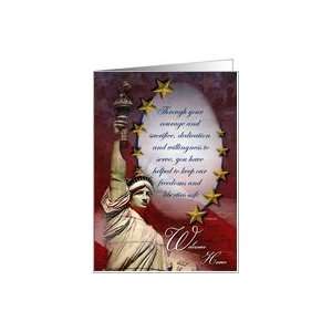   of Gratitude Welcome Home from Military Service Liberty Courage Card