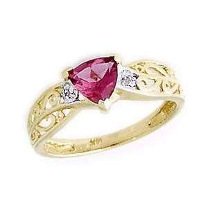  Pink Tourmaline and Diamond Engraved Ring SZUL Jewelry